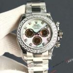 Rolex Daytona Super Clone Diamond Bezel White MOP Dial Stainless Steel 4131 Watch 